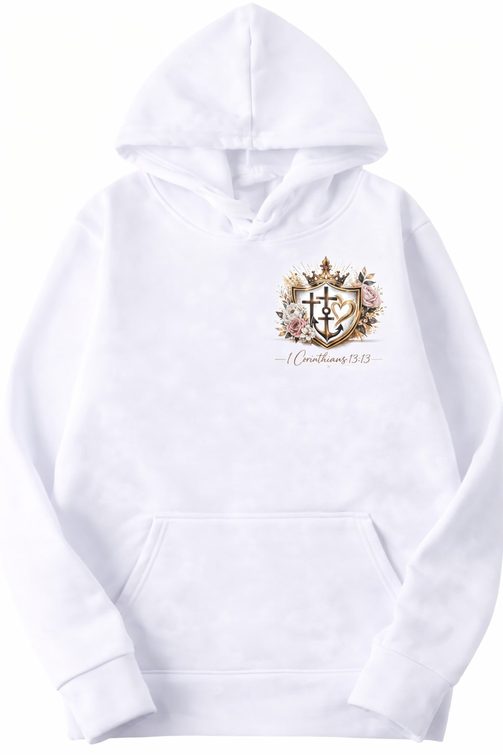The Legacy Crest Hoodie – Faith • Hope • Love White