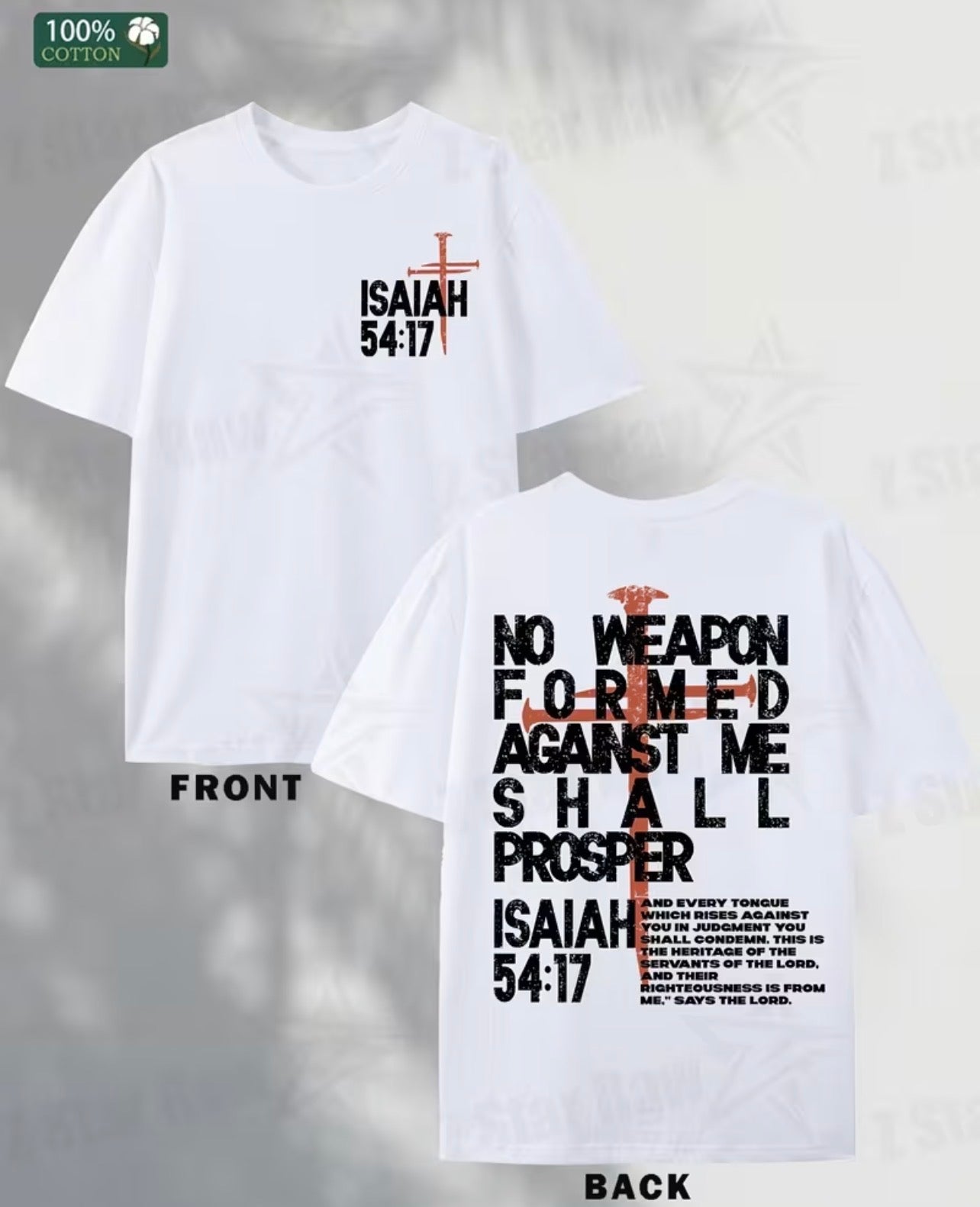 ISAIAH 54:17 TEE white