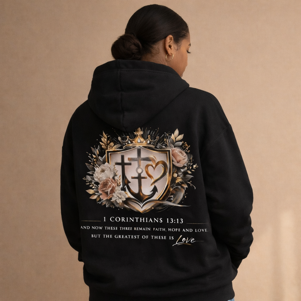 The Legacy Crest Hoodie – Faith • Hope • Love - Black