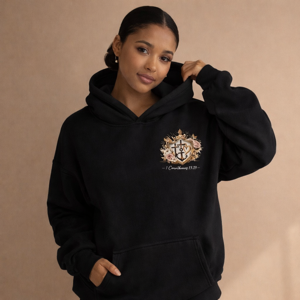 The Legacy Crest Hoodie – Faith • Hope • Love - Black